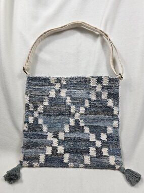 Lovestitch Blue & White Patterned Cotton Shoulder Bag Cross body Boho Tapestry N